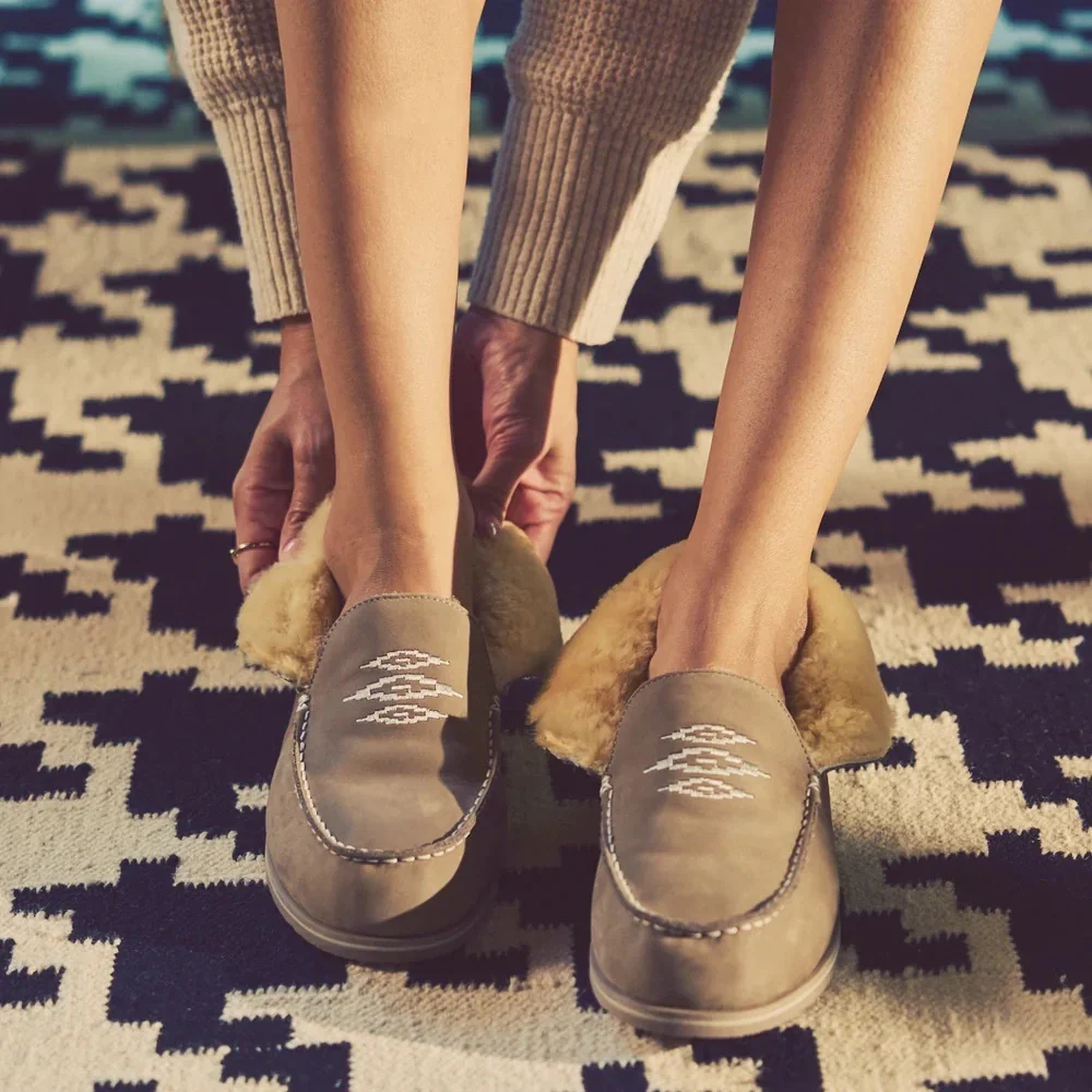 hari mari ALTA Storm nubuck leather shearling indoor/outdoor slippers 8 SOLD OUT - Picture 8 of 11